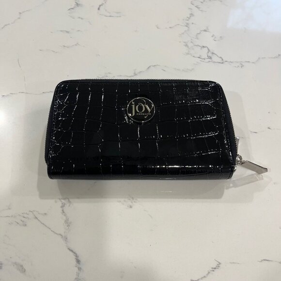 JOY E Lite Croco Couture Embossed Multi-Pocket Wallet with RFID Blocking, BLACK - Picture 6 of 6